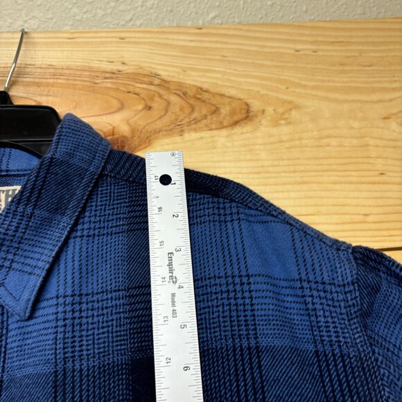 Duluth Trading Jacket XL Blue Flannel Flapjack Fleece Lined Relaxed Shirt Jac - Picture 7 of 12